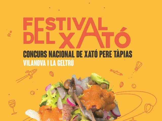 Cartel del Festival del Xató 2025 en Vilanova i la Geltrú con imagen de un plato de xató.