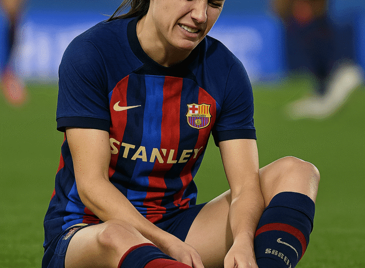 Imagen en formato portada de Aitana Bonmatí fuera del terreno de juego tras sufrir una fractura de peroné.